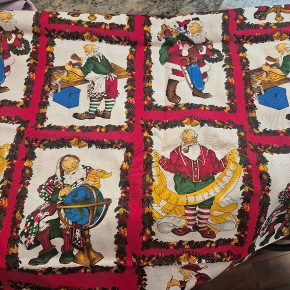 No Brand Other - Fabric, Christmas Vintage Santa's 45" wide x 1.25 yds